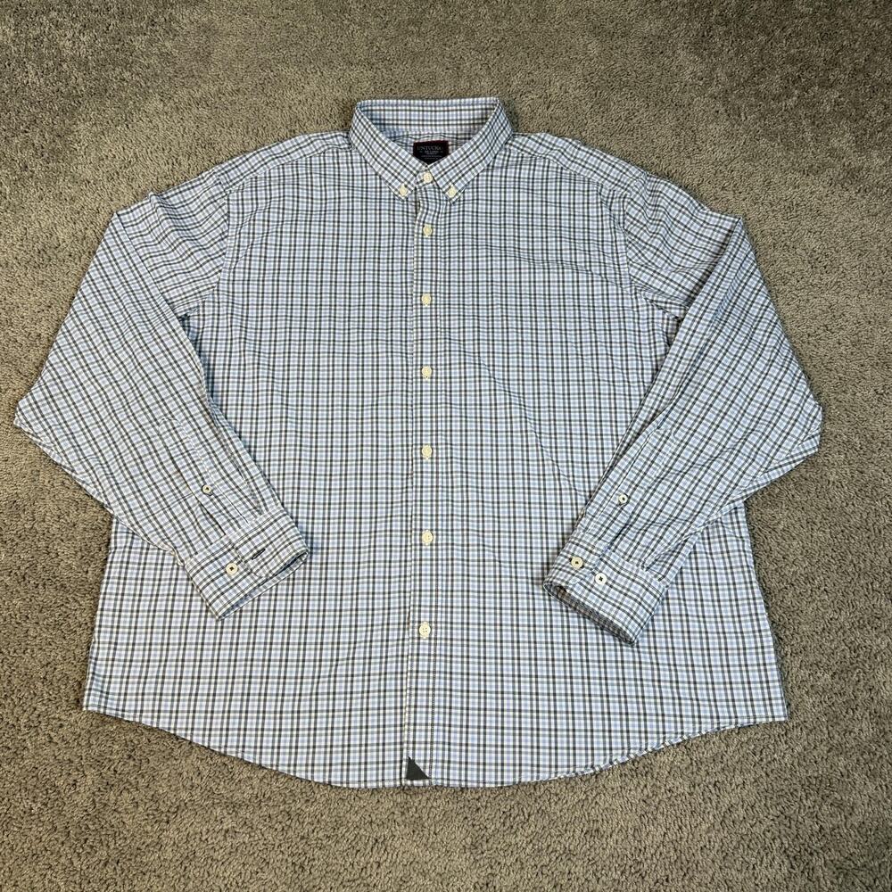 UNTUCKit Shirt Mens 2XL Blue Nahad Performance Button Up Check Relaxed Nylon
